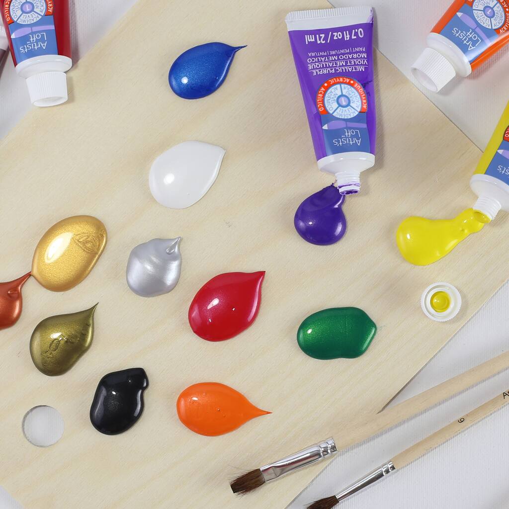 Purchase the Metallic Acrylic Paint 12 Colour Set by